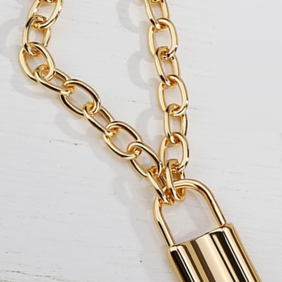 Gold Lock Necklace - Picture 3 of 4